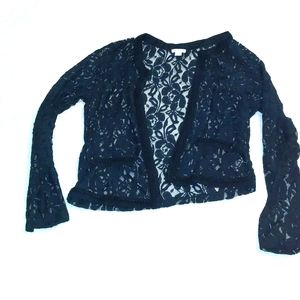 Beautiful black lace cardigan. Sz L